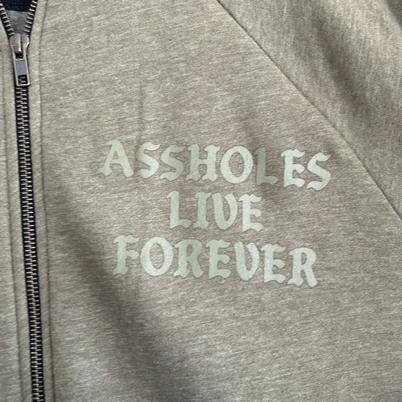 Green assholes live forever zip up mens - Picture 2 of 4